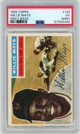 1956 Topps #130 Willie Mays Gray Back PSA 3(MK)