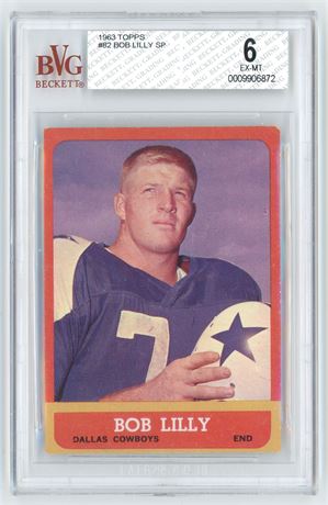1963 Topps #82 Bob Lilly RC SP BVG 6 EXMT