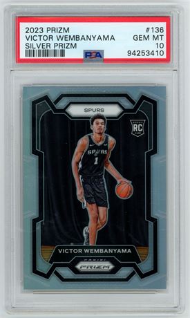 2023 Panini Prizm #136 Victor Wembanyama Silver Prizm PSA 10 GEM MINT