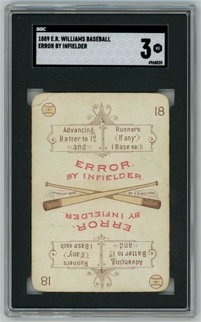1889 ER Williams Baseball Error By Infielder SGC 3 VG