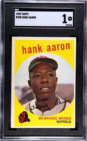 1959 Topps #380 Hank Aaron SGC 1 POOR
