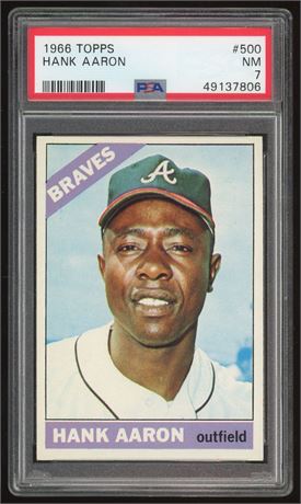 1966 Topps #500 Hank Aaron PSA 7 NM