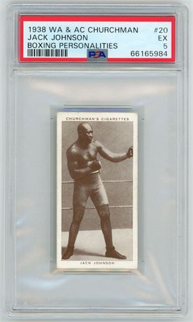 1938 WA & AC Churchman #20 Jack Johnson Boxing Personalities PSA 5 EX