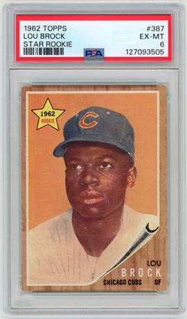 1962 Topps #387 Lou Brock RC PSA 6 EXMT