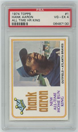 1974 Topps #1 Hank Aaron PSA 4 VGEX Well Centered