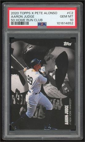 2020 Topps X Pete Alonso Aaron Judge 50 Home Run Club PSA 10 GEM MINT