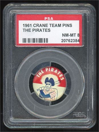1961 Crane Team Pins The Pirates PSA 8 NMMT