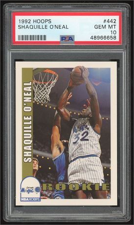 1992 Hoops #442 Shaquille O'Neal RC PSA 10 GEM MINT