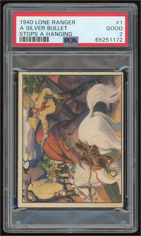1940 Lone Ranger #1 A Silver Bullet Stops a Hanging PSA 2 GOOD