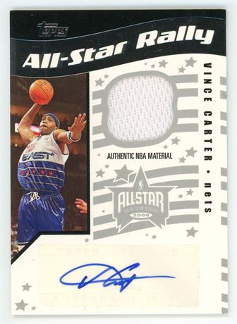 2006 Topps 15/199 Vince Carter All Star Rally Game Used Jersey Autograph