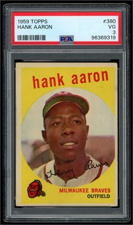 1959 Topps #380 Hank Aaron PSA 3 VG