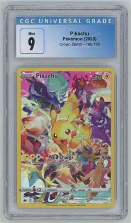 2023 Pokémon Crown Zenith Secret Rare #160 Pikachu CGC 9 MINT