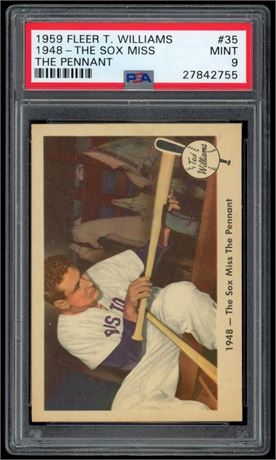1959 Fleer #35 Ted Williams 1948 - The Sox Miss The Pennant PSA 9 MINT