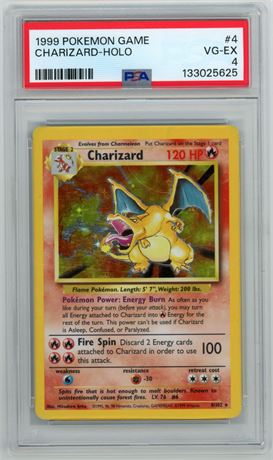 1999 Pokemon Game #4 Charizard Holo PSA 4 VGEX