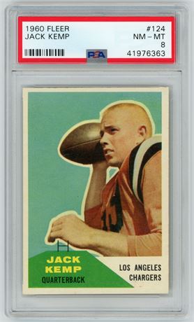 1960 Fleer #124 Jack Kemp RC PSA 8 NMMT