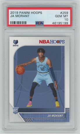 2019 Hoops #259 Ja Morant RC PSA 10 GEM MINT