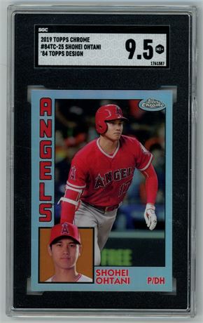 2019 Topps Chrome Shohei Ohtani RC 84 Topps Design SGC 9.5 MINT+