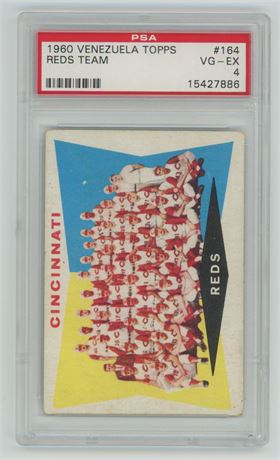 1960 Venezuelan Topps #164 Reds Team Card PSA 4 VGEX Pop 4, 4 Higher RARE!