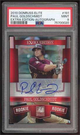 2010 Donruss Elite #191 Paul Goldschmidt RC Auto 332/820 PSA 9 MINT