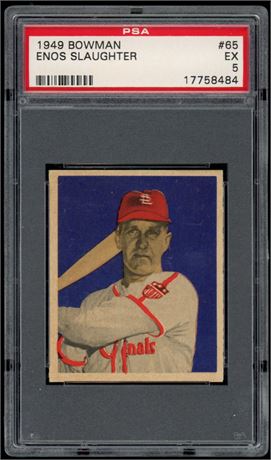 1949 Bowman #65 Enos Slaughter PSA 5