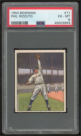 1950 Bowman #11 Phil Rizzuto Low# PSA 6 EXMT