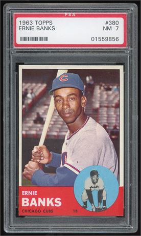 1963 Topps #380 Ernie Banks PSA 7 NM