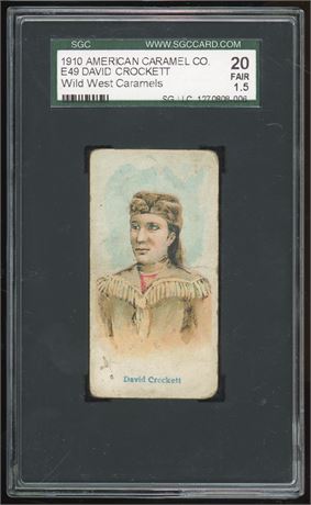 1910 E49 American Caramel David Crockett Wild West Caramels SGC 1.5 FAIR