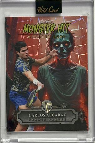 2025 Wild Card Monster 1/1 Hunt Carlos Alcaraz Monster Hit Zombie