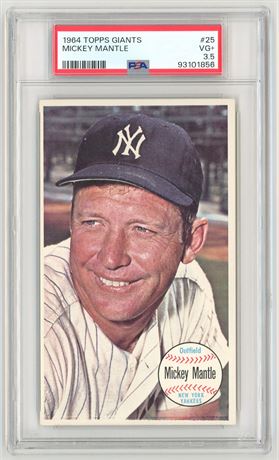1964 Topps Giants #25 Mickey Mantle PSA 3.5 VG+