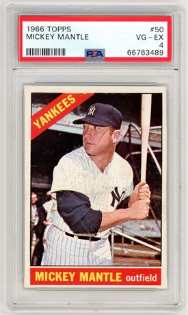 1966 Topps #50 Mickey Mantle PSA 4 VGEX