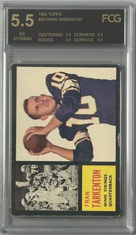 1962 #90 Fran Tarkenton RC FCG 5.5 EX