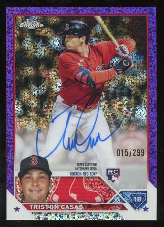 2023 Topps Chrome 15/299 Triston Casas RC Autographs Purple Speckle