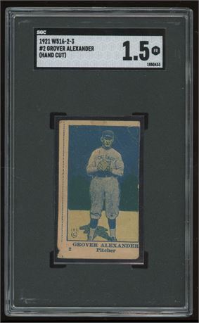 1921 W516-2-3 #2 Grover Alexander Hand Cut SGC 1 FAIR