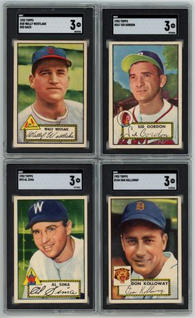 1952 Topps Baseball SGC 3 VG Graded Lot (4)