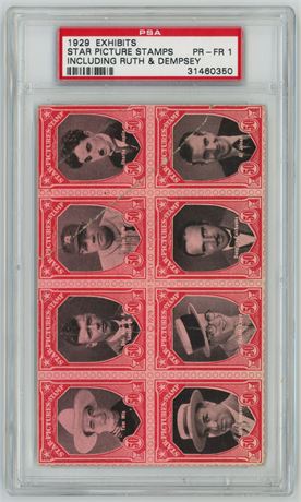1929 Exhibits Star Picture Stamps Including Babe Ruth & Jack Dempsey PSA 1 POOR