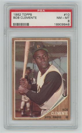 1962 Topps #10 Roberto Clemente PSA 8 NMMT