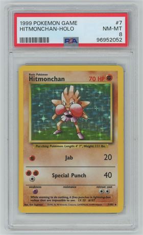 1999 Pokemon Game #7 Hitmonchan-Holo PSA 8 NMMT