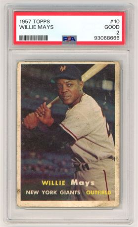 1957 Topps #10 Willie Mays PSA 2 GOOD