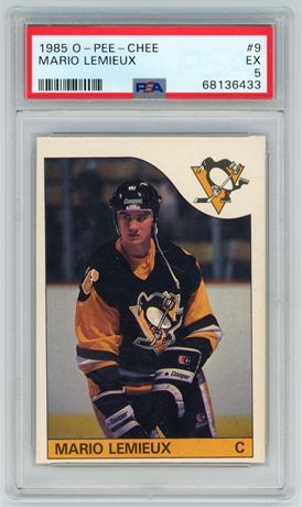 1985 O-Pee-Chee #9 Mario Lemieux PSA 5 EX (Read)