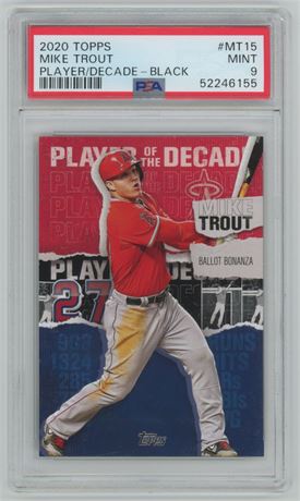 2020 Topps Mike Trout Player/Decade - Black 100/299 PSA 9 MINT