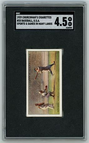 1929 Churchman's #25 Babe Ruth Baseball SGC 4.5 VGEX+ w/ Complete Set (1- 25)