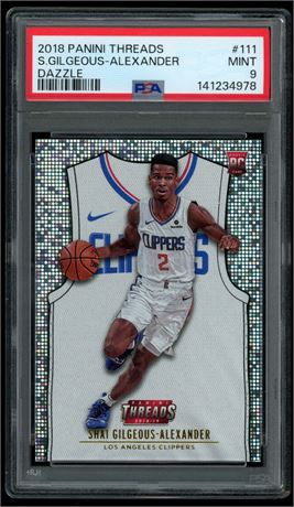 2018 Panini Threads #111 Shai Gilgeous-Alexander RC Dazzle PSA 9