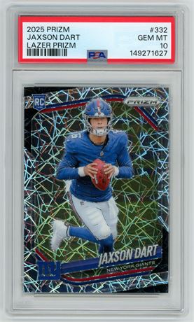 2025 Panini Prizm #332 Jaxson Dart RC Lazer Prizm PSA 10 GEM MINT