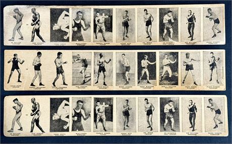 1889 A17 A & G World's Champions Album Strip Lot (3) w/ Jack Johnson Low Grade