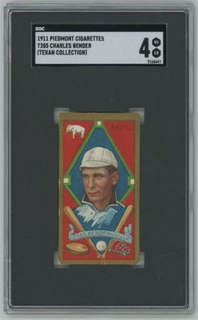 1911 T205 Piedmont Chief Bender (Texas Collection) SGC 4 VGEX