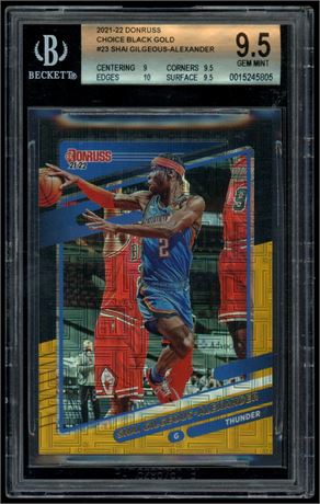 2021 Donruss Choice Black Gold #23 Shai Gilgeous-Alexander 4/8 BGS 9.5