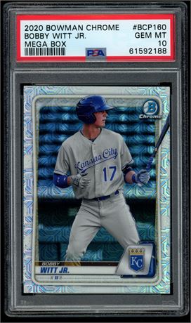 2020 Bowman Chrome Bobby Witt Jr RC Mega Box PSA 10