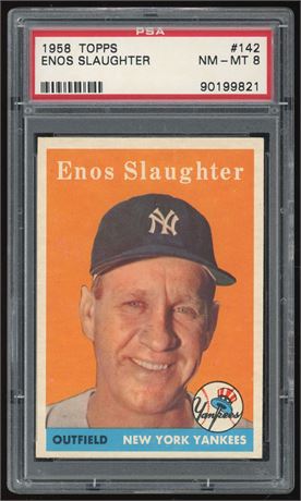 1958 Topps #142 Enos Slaughter PSA 8 NMMT