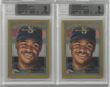 1997 Donruss Diamond Kings Sample #1 Ken Griffey Jr Executive Proof BGS 9 Lot