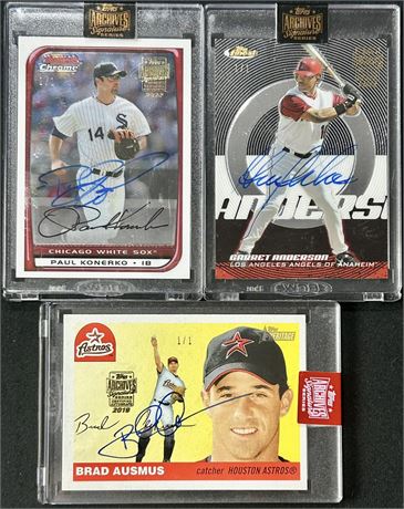 Topps Archives 1/1 Baseball (3) Autograph Lot w/ Premium Brands All 1/1